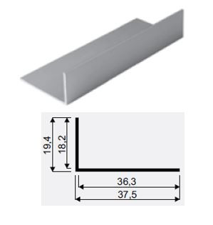 Sevroll 02455 szögletvas 18x36mm 3m ezüst