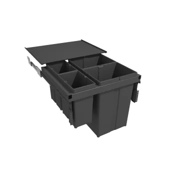   GOLLINUCCI sortér 580 EVO, 600 mm, 2x29l + 2x8l, szürke, fedél és sín tartozékok