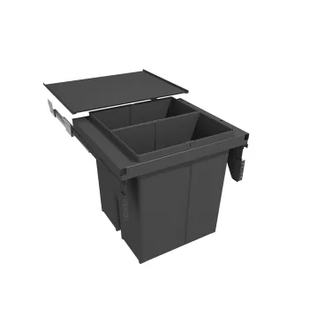  GOLLINUCCI sortér 580 EVO, 600 mm, 2x40l, szürke, fedél és sín tartozékokkal