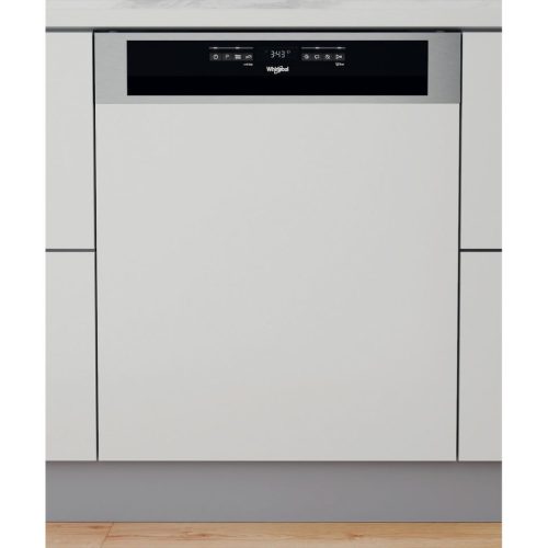 Whirlpool félig integrált mosogatógép: Inox szín, normál méretű - WBO 3T333 P 6.5 X
